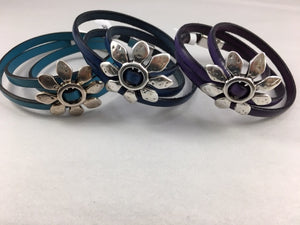 Triple wrap Flower bracelet by Beth Weldon