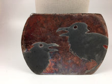 Load image into Gallery viewer, Raku Raven Ceramic Wall Piece
