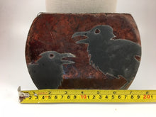 Load image into Gallery viewer, Raku Raven Ceramic Wall Piece
