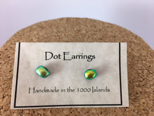 Load image into Gallery viewer, Fused glass Dichroic Dot earrings by M Mitchell
