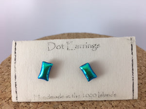 Fused glass Dichroic Dot earrings by M Mitchell