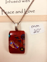 Load image into Gallery viewer, Fused Glass Pendants w/ Sterling chains by M Mitchell
