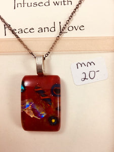 Fused Glass Pendants w/ Sterling chains by M Mitchell