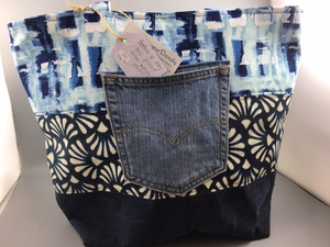 Upcycled Tote made with jeans by JoLynn Fiorentino
