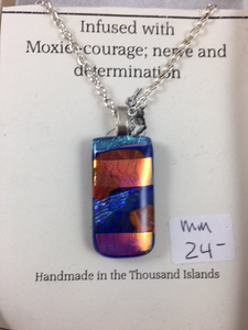 Fused Glass Pendants w/ Sterling chains by M Mitchell